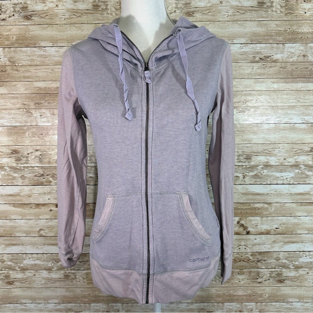 Carhartt- Lavender Waffle Fabric Zip Up Hooded Lightweight Sweatshirt- XS 0-2